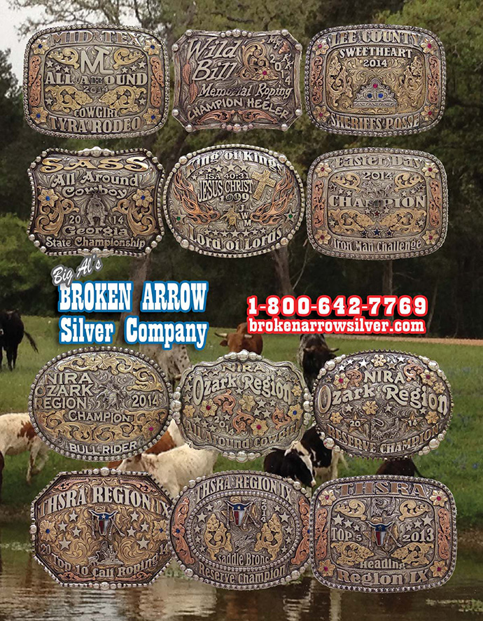 The lastest custom Rodo Buckle designs by Broken Arrow Silver